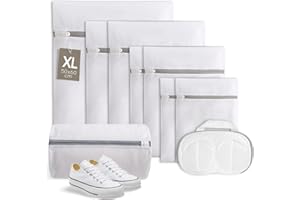 Mis.Moon 9 Stück Wäschesäck für Waschmaschine, BH-Wäschebeutel, Wiederverwendbare Wäschenetz für Schuhe mit Reißverschluss für Babykleidung, Unterwäsche, Oberteile, Hosen, Socken, Schuhe