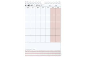KAICN Undated Monthly Planner, Wall Calendar for Home, Office with Monthly Priorities and Habit Tracker,12 Months,Mat White Hook,11.3"x8.3"