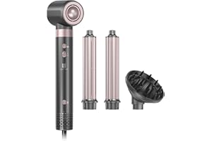 ‎WEBEAUTY webeauty Dual-Spannung 4in1 Hairstyler Neu Upgrad,110,000 U/Min, 30M/S, Haartrockner mit Lockenstab Automatisch, Diffusor, 500 Millionen Negative Ionen Föhn für Trocknen, Locken, Haarpflege