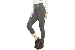 PASUDA Damskie legginsy termiczne z podszewką z polaru, długie legginsy z wysokim stanem, ciepłe legginsy zimowe, z zamszu jagnięcego, spodnie do biegania, spodnie termiczne z pogrubionym pluszem