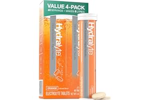 Hydralyte Effervescent Electrolytes - 80 Flavoured Tablets - Vegan - Gluten Free - Rapid Rehydration - Prevent Dehydration - Achieve Optimal Hydration (Orange)