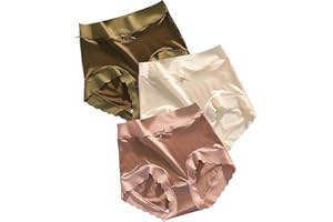VNDUIFH 3pcsPremium Satin Ice Silk Moisture-absorbing Panties,High waist seamless butt lift underwear，plus size comfort briefs
