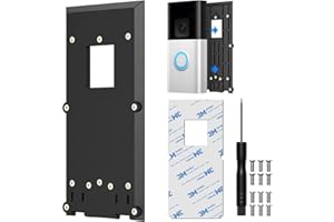 GUSFELIZ No-Drill Ring Doorbell Mount for Ring Video Doorbell 1/2/(2020 Release)/3/3 Plus/4 & Battery Doorbell Plus/Pro – Strong Adhesive Backplate Holder for uPVC Doors, Flats, Office & Student Accommodation