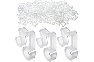 ACCENCYC Lot de 100 crochets pour guirlande lumineuse d'extérieur - Clips de gouttière pour suspendre des accessoires de village de Noël