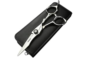 AXEMOORE 5.5 pulgadas profesional peluquero tijeras japonesas 440C corte de pelo tijeras(Corte plano de 5,5 pulgadas-B)