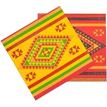 Grencian 100 Mexikanische Fiesta-Pappteller Oval – 25,4x30,5 Cm, Bunt Gestreift, Für Partys