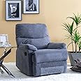Danube Home V2 Benedict 1 Seater Fabric Recliner I Modern Design One Seat Relaxing Chair I Living Room Furniture L 90 x W 97 x H 102 cm - Dark Grey