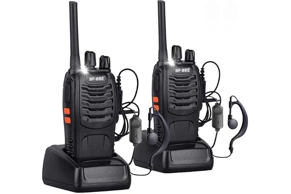 Nestling 2pcs Talkie Walkie,88E Longue Distance 16 Canaux Deux Voies Radio - FM Émetteur-récepteur de Poche avec LED Lumière Écouteur et Écouteurs Originaux