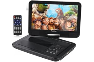 YOOHOO Lecteur DVD Portable 12,5" avec écran pivotant HD Rotatif de 10,1" avec Batterie Rechargeable, Prend en Charge Toutes Les régions, Plusieurs régions, Les lecteurs DVD de Voiture pour Enfants