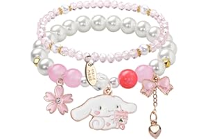 Otokti Girls Bracelet, Lovely Kitty Bracelet Charms, Adjustable Friendship Bracelet, Cute Kitty Bracelets Gifts for Kids Fans Sisters Friends Daughter