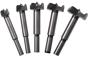 GEFONG Juego de Brocas Profesionales Forstner (Ø 15mm, 20mm, 25mm, 30mm, 35mm) Longitud 90mm Accesorios de Perforación para Madera Blanda y Dura 5 Piezas