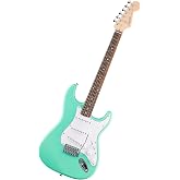 Fender Squier Debut Series Stratocaster Elektro gitar, yeni başlayanlar i&ccedil;in gitar, 2 yıl garantili, Seafoam Green