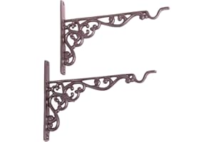 SIDCO Wandhalterung 2 x Haken Blumenampel Landhaus Gusseisen Halterung Wandhaken 25cm