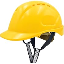 Casco Da Lavoro UNINOVA EN397, Guscio ABS, Sospensione 6 Punti, Regolabile 52-63 Cm, Con Attacchi Per Accessori