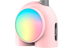 Divoom Planet-9 Lámpara de mesa inalámbrica e inteligente - Luz de ambiente programable con LED RGB - Luz nocturna para dormitorio, sala de juegos, oficina (Rosa)