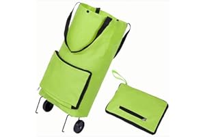 OUCONGK Carrito de la Compra Plegable con 2 Ruedas, Bolsas de la Compra Reutilizables, Bolsas Compra Carro con Ruedas de Goma, Carro de la Compra Tela Oxford, portátil, para Supermercado