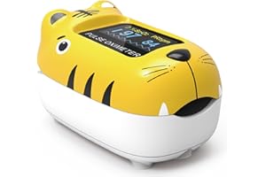 GIMA - Pulsossimetro Pediatrico Oxy 0, Misura la Saturazione di Ossigeno (Spo2) e Le Pulsazioni nei Bambini, Tigre, 35056