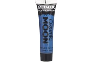 Cosmic Moon - Metallic-Gesichtsfarbe/Make-Up für Gesicht & Körper - 12ml - Erstellen Sie faszinierende Metallic-Gesichtsfarben-Designs! - Enthält: Blau