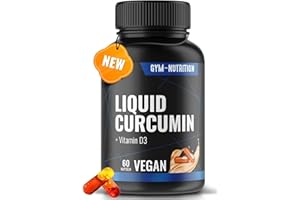 ‎GYM NUTRITION Curcumin Curcuma (Kurkuma) NovaSol® Curcumin - 60 Kapseln hochdosiert mit Vitamin D3 (200 IU) - Liquid Kurkuma Kapseln - aus Deutschland