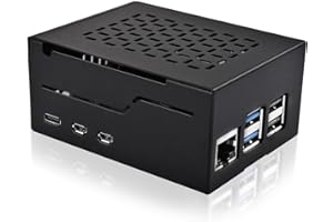 Miuzei Metallgehäuse case für Raspberry Pi 5, 1 Schrauben Montage, Kompatibel mit M.2 NVMe SSD Adapter X1001/X1003/N04/N05 und Active Cooler, für Raspberry Pi 5 Only