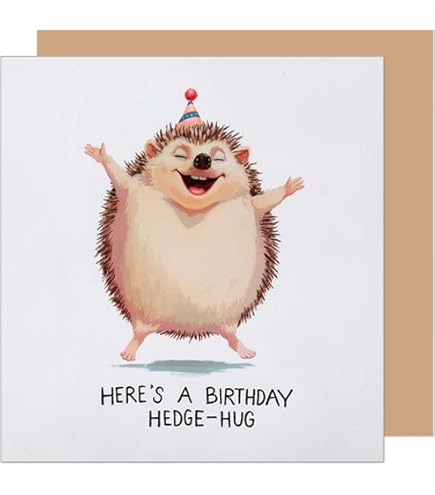 2955 Knitting HAPPY BIRTHDAY Card A Jumper Perhaps, Hedgehog Knitter With Needles Balls Of Wool. Watercolour Art Print