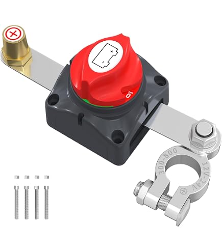 300A 3-Position Battery Cut Off Switch - Dual Circuit Power Disconnect Isolator For Boat, RV, Car, Truck (M Series)