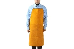 FACYNDE Facynsoudeur en cuir, travail soudage ignifuge robuste, vêtements protection d'atelier travail réglables unisexes