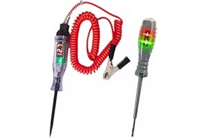 NEYEAU Circuit Tester, 3V-120V DC Voltage Tester, with LED Digital Test Light, Retractable Spring Wire and Crocodile Clip, for Automotive Fuse Wiring Circuit Checking
