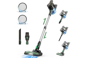 Vactidy V9 Aspiradora sin Cable, Aspiradora Escoba sin Cable 30K Pa Potente Succión, Autonomía de 45 Mins,Aspirador de Mano para Mascota,Suelo