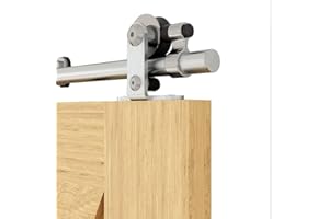 WOLFBIRD 6FT/182 cm Hardware per Porta Scorrevole Kit in Acciaio Inox Accessori per Porte Scorrevoli Guida Set per Porta in Legno Singola