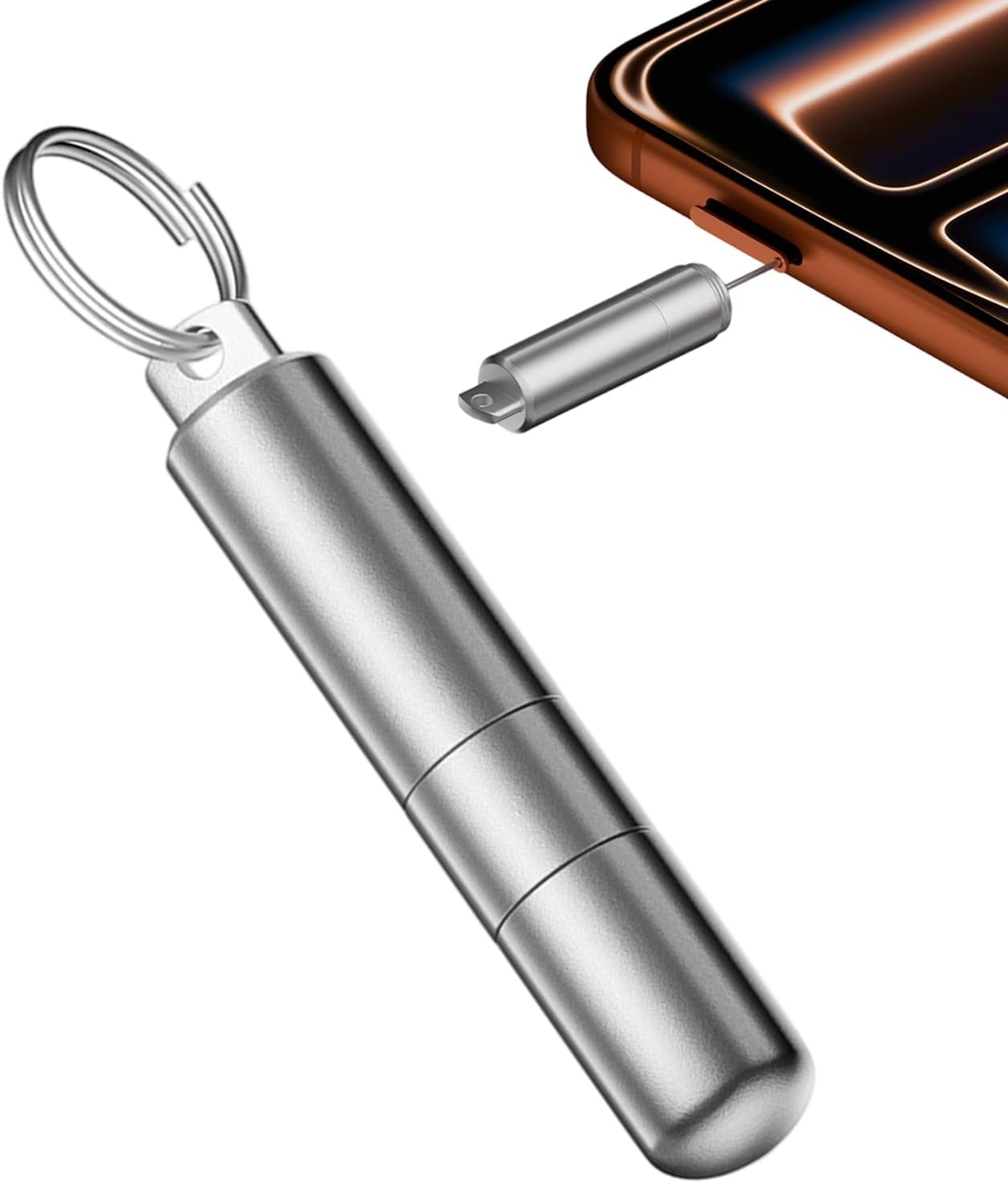 GjnjfdF SIM Card Ejection Tool - Phone Key Ring Tray Ejector Needle | Precision Cleaning Brush for Smartphone Charging Port Jack, Smartphone Tablet Electronics Travel