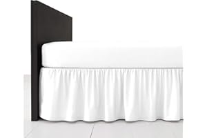 AmigoZone Plain Pollycotton Frilled Bed Base Valance Sheet (White, Single)
