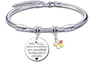 ZYMGUO Amistad Regalo Mejor Amiga Pulsera Joyería Familia Amistad Regalo para Tu Mejor Amiga Pulsera Acero Inoxidable Pulsera Regalos Mujer con la Letra