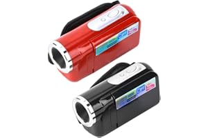 Jopwkuin Caméscopes Caméra vidéo - Caméra vidéo numérique avec écran LCD Couleur TFT 2 Pouces 1080 * 720 Vidéo 16M Photo Zoom 16X Équipement de caméra Prise en Charge de la Carte mémoire 32GB(Rouge)