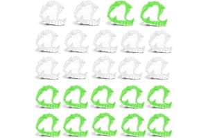 Scinzene 24 Stück Vampir Zähne, 12 Glühen In Der Dunklen Vampirzähne Mit 12 Weiß Vampirzähne, Vampirzähne Kinder, Vampire Teeth, Für Halloween Kostüm Masquerade Parteien Dracula Kostüm Accessoire