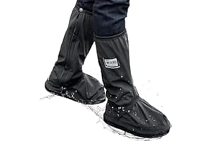 TSJLIKI Wasserdicht Überschuhe, Schuhüberzieher Wiederverwendbare & Faltbare Regenstiefel-Schuhabdeckung mit Reißverschluss Rutschfest Reflektor Regenausrüstung für Männer Frauen