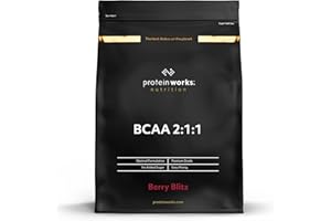 THE PROTEIN WORKS Protein Works - BCAA Powder | 2:1:1 Ratio| 5000mg BCAAs Per Serving | Instantised | Branched Chain Amino Acid Supplement | Promote Muscle Synthesis | 50 Servings | Berry Blitz