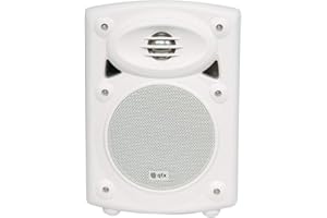 QTX | Amplified Stereo Speakers With Deep Bass Response | White | 80W Max