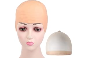 MIVAIUN Bald Caps Latex Bald Cap for Adults Makeup Bald Head Wig Cap Costume Accessory Halloween party bald hats thick Bald Skin Head Skull Wig Cap Fancy Dress Cosplay Hat Wig Cap Costume