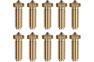 HzdaDeve Boquilla de extrusora 3D para impresora Volcano, boquilla de extrusora M6 de 0,4 mm, rosca de latón, boquillas de cabezal de impresora, accesorios de extrusora Hotend, repuesto para impresora