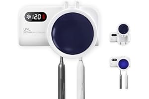 CIGAA UV Toothbrush Sterilizer, Rotating Cover Rechargeable Wall Mount Toothbrush Holder for Bathrooms, Couple Toothbrush Holder for Home and Travel,Cute