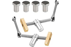 XMSZQU 2 sztuki haczyków do obróbki drewna, 20 mm, zacisk do stołu warsztatowego, zacisk do stołu warsztatowego, stal nierdzewna, stal nierdzewna, srebrny