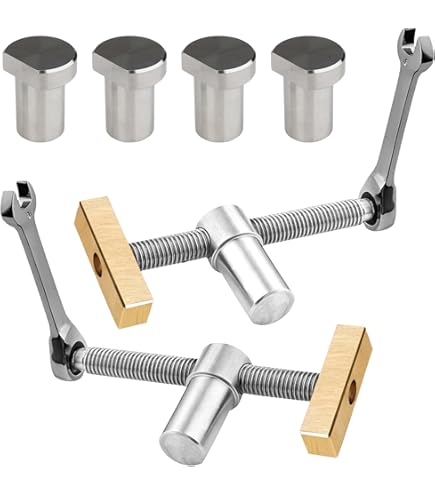 Morsetti Da Banco 6 Pezzi - Per Fori 20 Mm, In Lega Alluminio Rosso, Per Lavorazione Legno - Foto 10