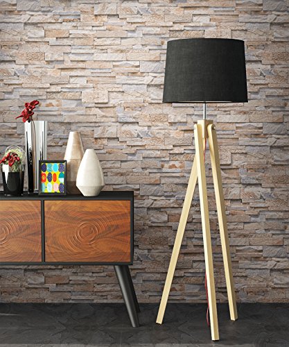 NEWROOM Steintapete Beige Vliestapete Stein Muster Stein schöne moderne und edle Design 3D Optik , inklusive Tapezier Ratgeber - 2