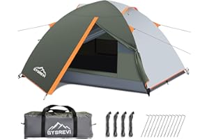 Gysrevi Tienda de Campaña 2-3 Personas, con a Prueba de Viento Impermeable, Tienda de Cúpula de Doble Capa Portátil Ultraligera, para Trekking, Camping, Playa, Aventura Etc