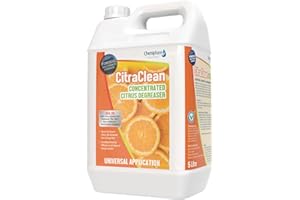 CHEMIPHASE Citraclean Concentrated Orange Citrus Degreaser – Heavy-Duty Degreaser for Oil, Grease & Dirt – Non-Caustic, Biodegradable, Fresh Citrus Scent – Safe for Floors, Equipment, Vehicles, Walls - 5 Litres
