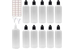 Xiaonan 10 ml 30 ml 50 ml 100 ml 120 ml Empty Plastic Dropper Bottles + Funnel (Bottles + Caps + Tips + Funnel + Empty Labels)