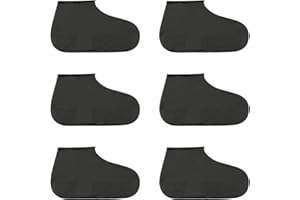 Shengxi 3 Pares Cubre Zapatos Impermeable, Negro Cubrezapatos Reutilizables Cubrezapatillas Antideslizantes Cubrezapatos de Silicona para Mujeres Hombres Lluvia Día de Nieve Playa Caminos Fangosos