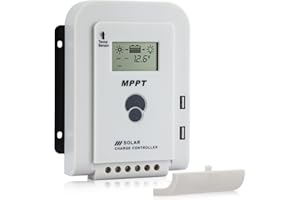 Koolertron 20A MPPT Solar Controller, 12V/24V Solar Panel Controller with 5V USB Output Multip Circuit Protection Work with AGM, Gel, SEL, Flooded and Lithium