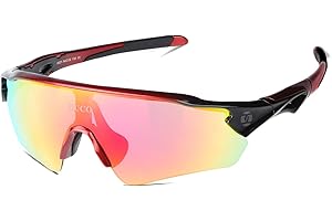 Duco Lunettes de Cyclisme 0021-100% Anti UVA UVB - avec 5 Verres interchangeables